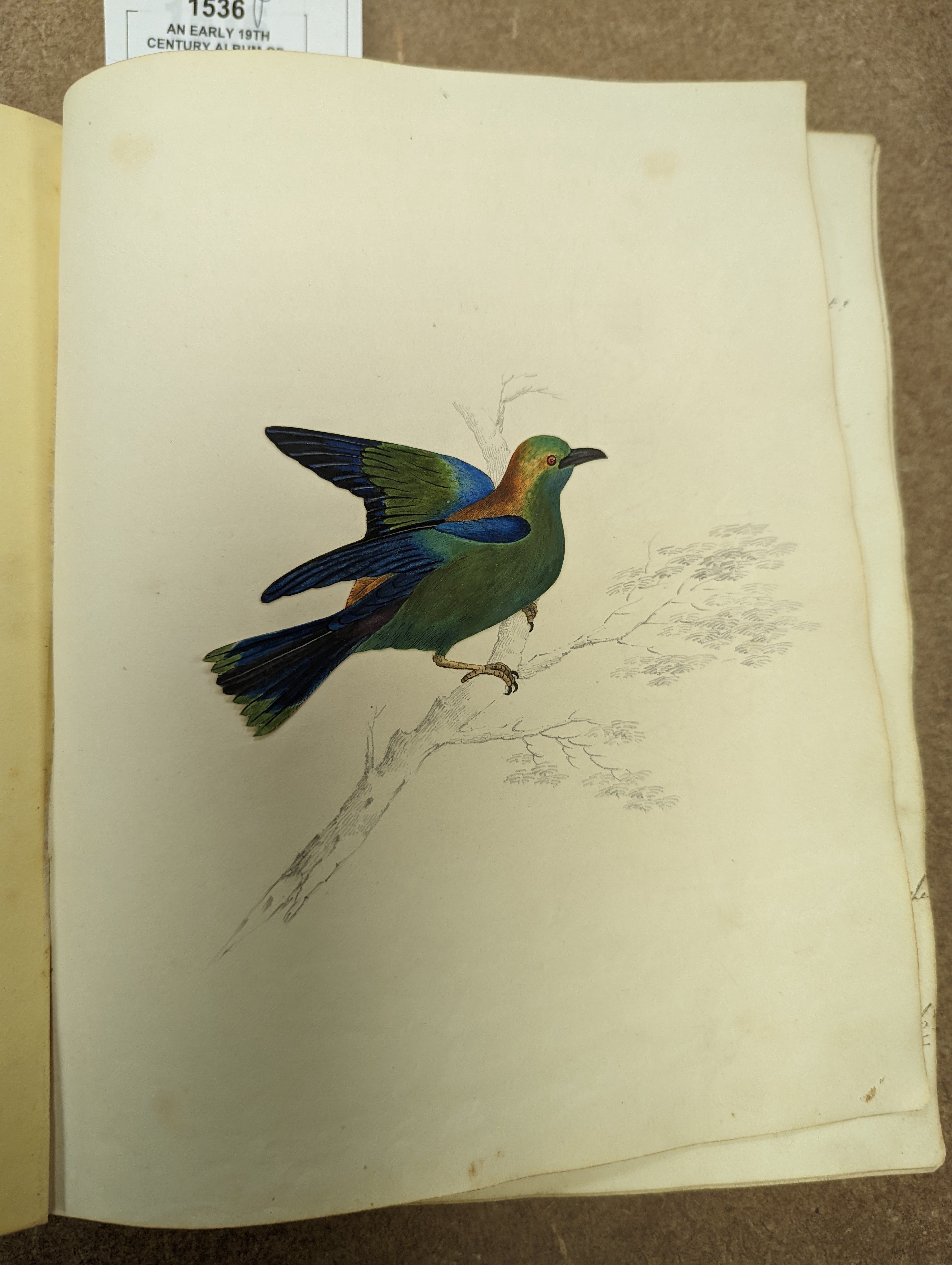 An early 19th century album of 152 watercolours, and pencil and ink drawings, including natural history still life subjects, land and seascapes and vignettes, many with accompanying verse and prose, by approximately 30 d